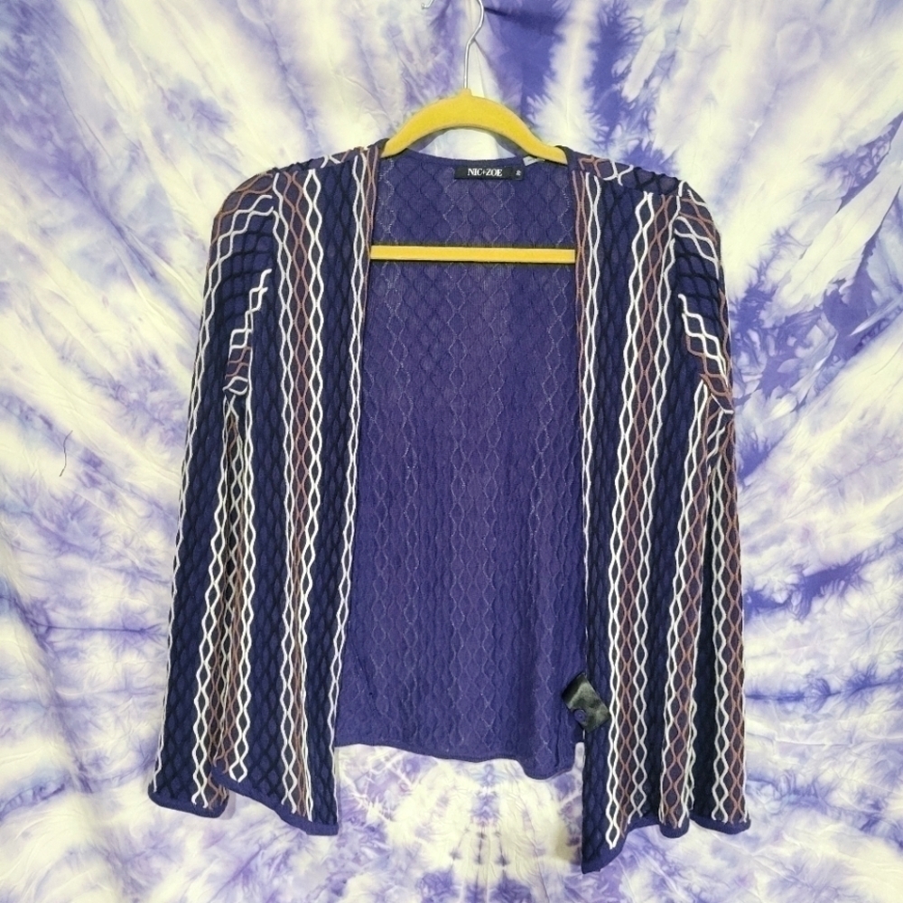 NIC+ZOE Women's Rare Raised Convertible Draped Linen Cardigan Sweater Size XL